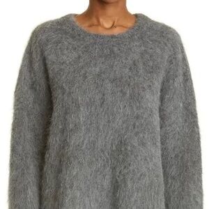Toteme Biella Alpaca Blend Sweater - Dark Grey Melange